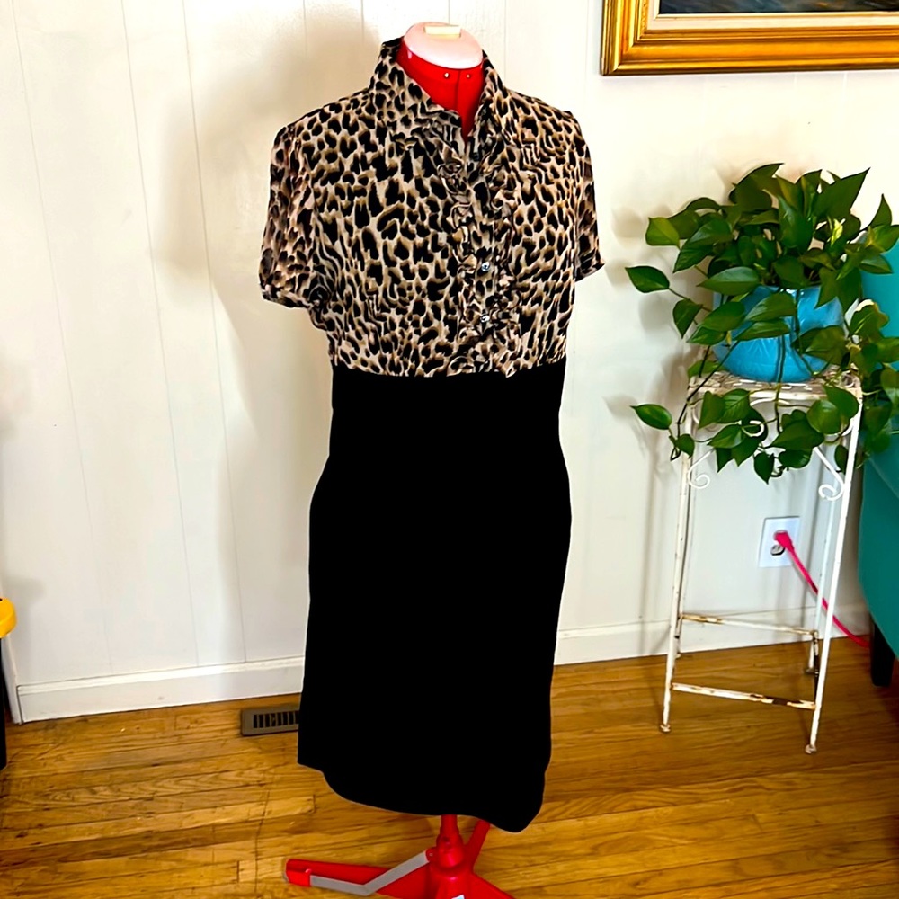 Animal print dress.